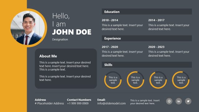One Slide Resume Template for PowerPoint