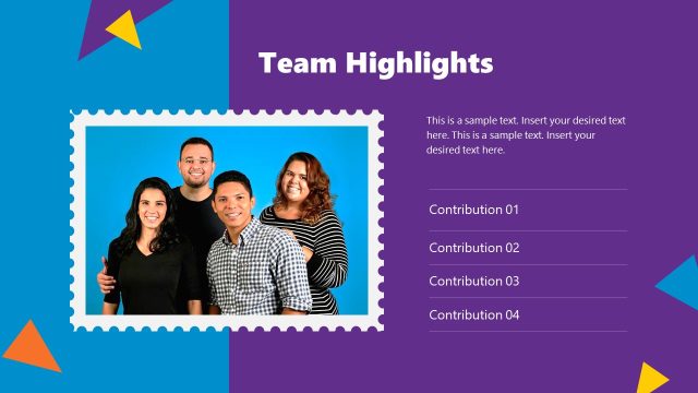 Team Highlights Slide for Presentation