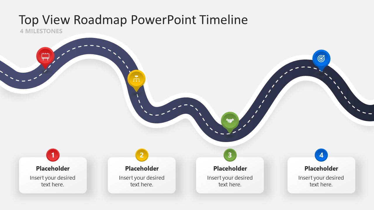 Top View Roadmap PPT Timeline