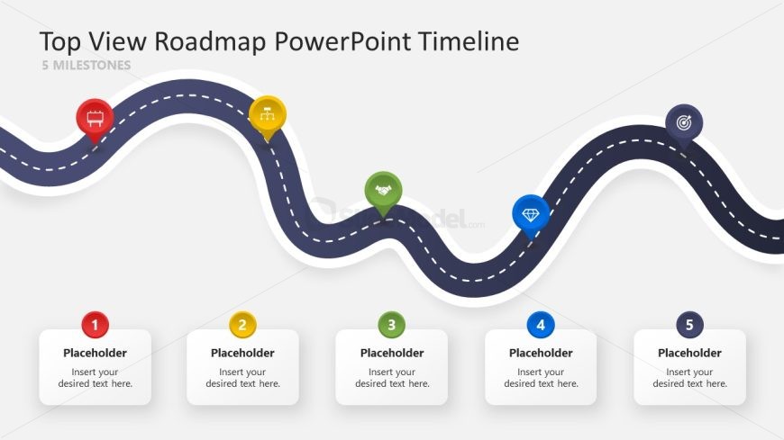 Top View Roadmap PowerPoint Slide
