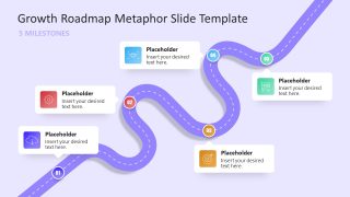 PPT Roadmap Slide with Five Milestones
