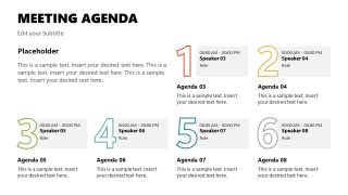 Meeting Agenda Template Slide with White Background