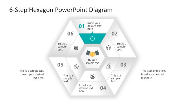 6-Step Hexagon PowerPoint Template