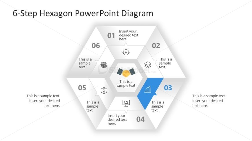 6-Step Hexagon Diagram Slide 