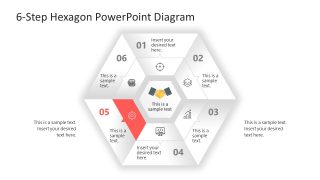 6-Step Hexagon Diagram Slide for Step 5