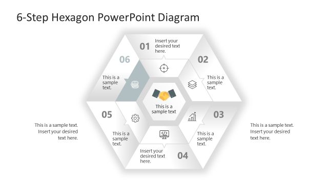 Editable 6-Step Hexagon Template for PowerPoint