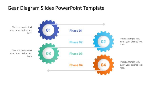 Four Gears Diagram PowerPoint Slide