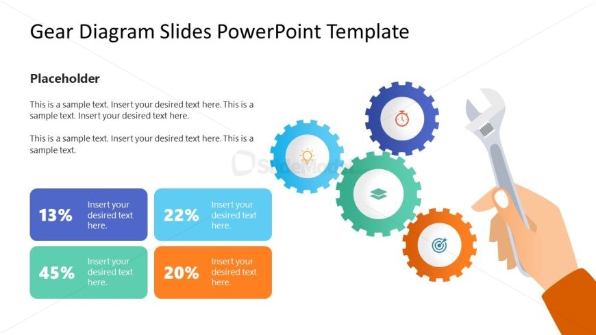 Gear Diagram with Statistics Slide for Presentation