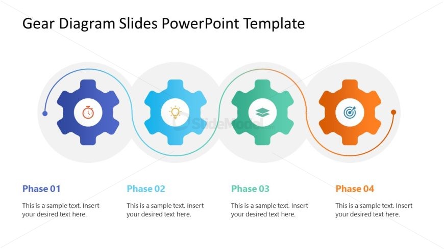 Timeline Gear Infographics Template Slide