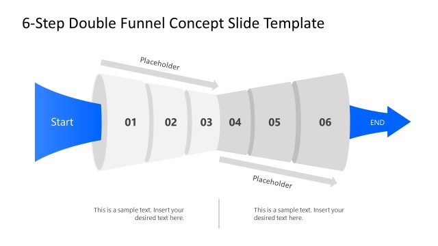Customizable 6-Step Double Funnel Concept PPT Template