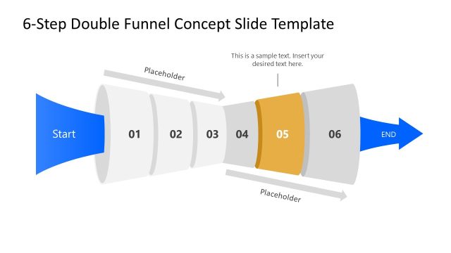 6-Step Double Funnel Concept Template Slide