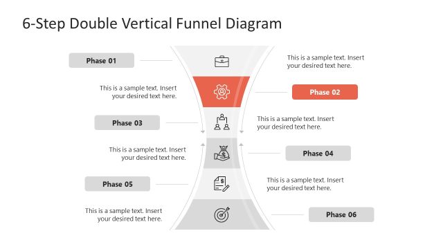 6-Step Vertical Double Funnel Slide Template