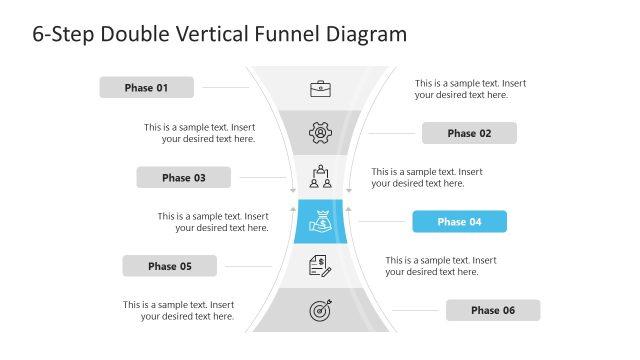 6-Step Vertical Double Funnel Template for Presentation