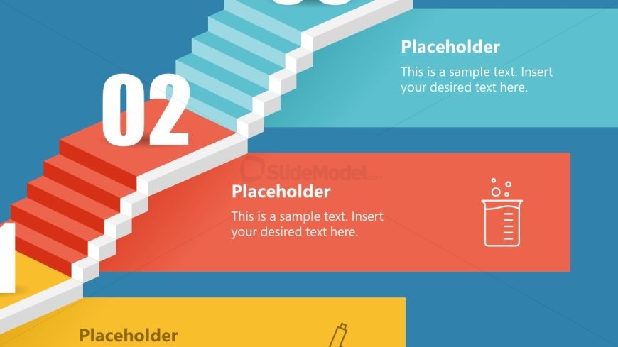 Animated 3D Stairs Diagram Slide 