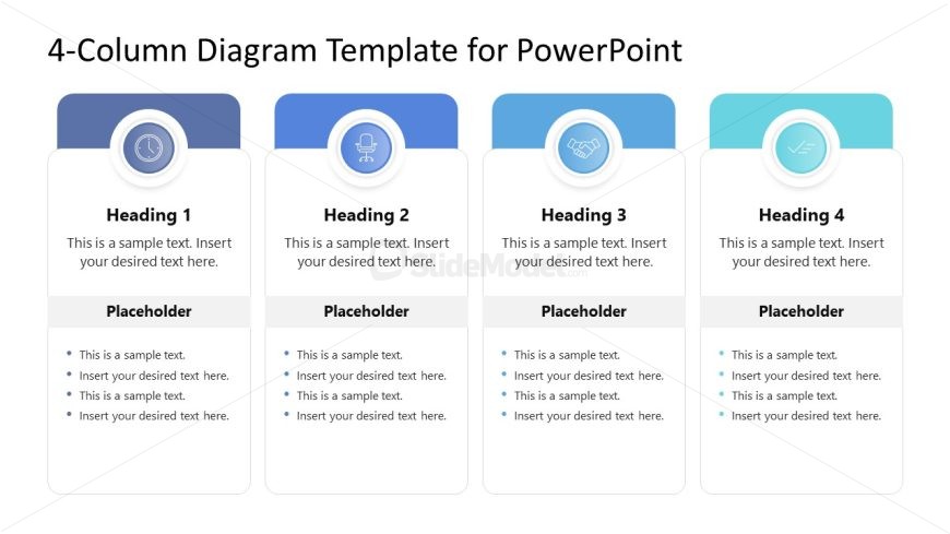 4-Column Diagram PPT Presentation Slide