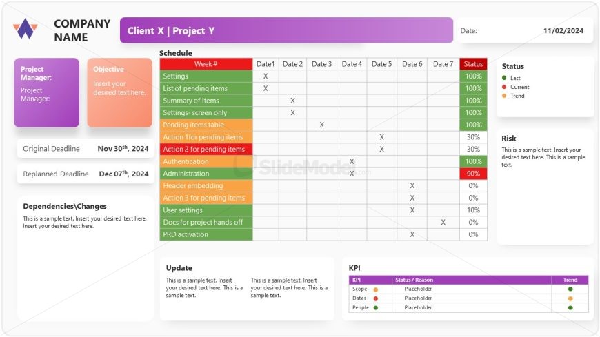 Simple Status Report Template for PowerPoint