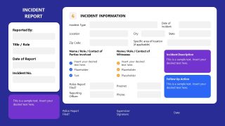 Incident Report PowerPoint Slide