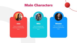 Book Report Presentation Slide for Main Characters