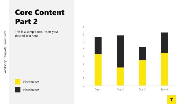 Editable Core Content Presentation Slide with Bar Graph