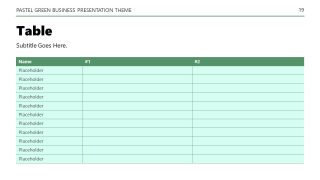 Business PowerPoint Template - Table Slide 