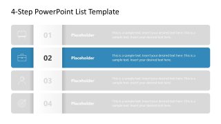 PowerPoint Slide for 4-Step List 