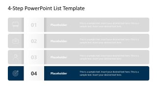 4-Step List Template Slide  