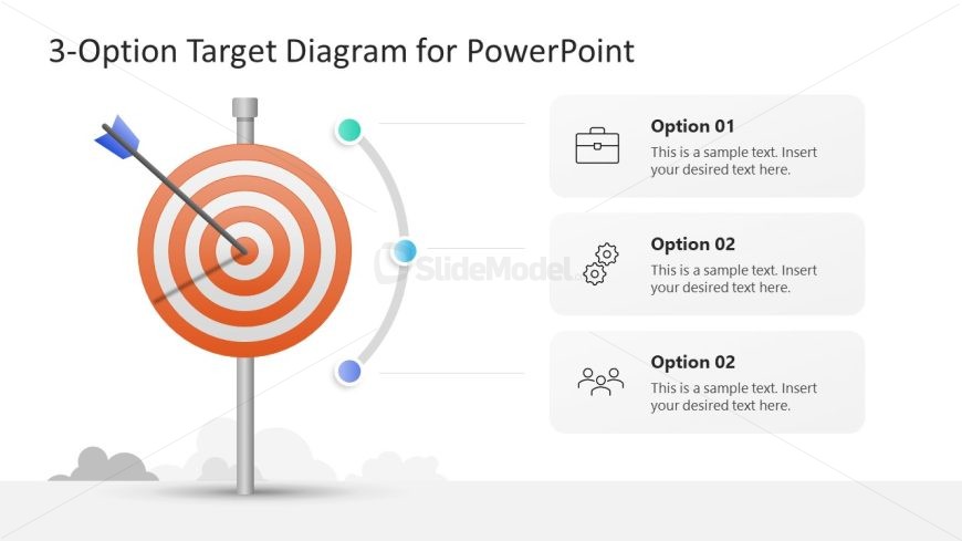 3-Option Target Diagram PPT Template