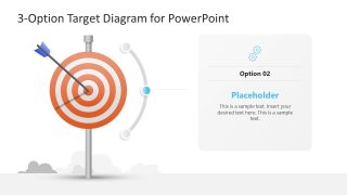 Editable 3-Option Target Diagram PPT Template