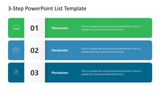 3-Step PowerPoint List Template