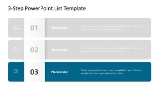 3-Step List Template Slide