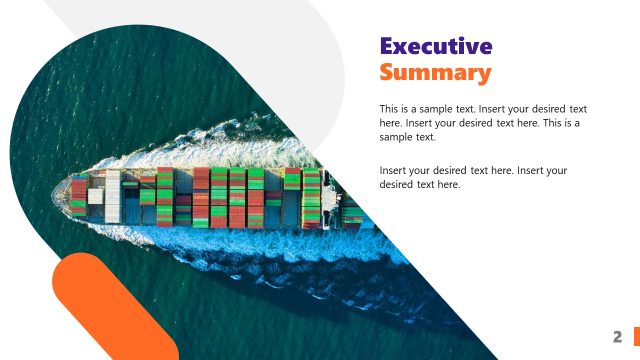 Executive Summary Slide for Global Logistics Template
