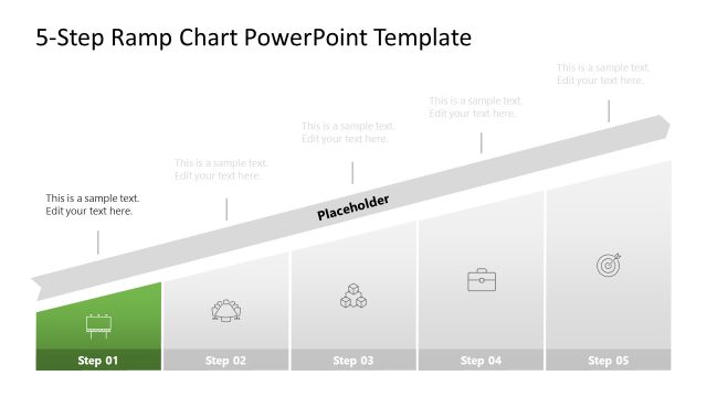 Editable Ramp Chart Slide with 5 Segments