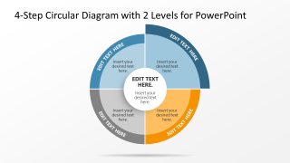 Editable 4-Segment Circular Slide Template for PowerPoint