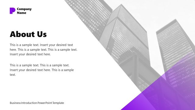 About Us Slide for Company Overview Presentation