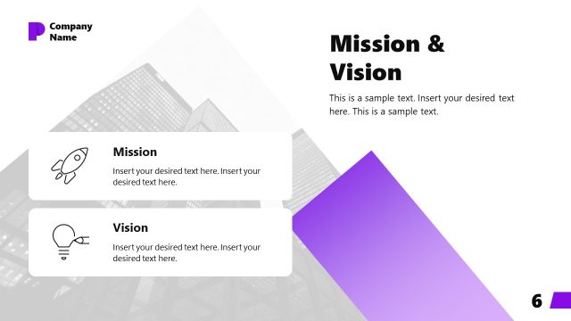 Editable Mission & Vision Slide for PowerPoint