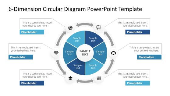 6-Dimension Circular Diagram PowerPoint Template