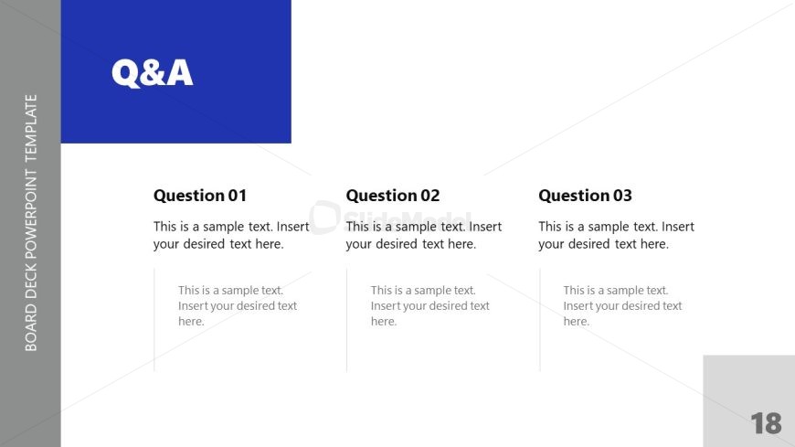 Q&A PowerPoint Slide for Board Deck Template
