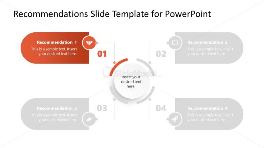 4-Item Recommendations Template Slide 