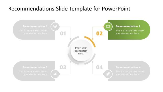 4-Item Recommendations PPT Slide Template