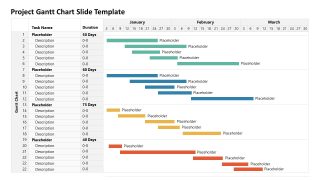 Customizable Project Gantt Chart PPT Template