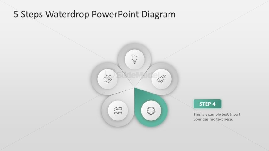 5 Steps Waterdrop Infographic PPT Slide