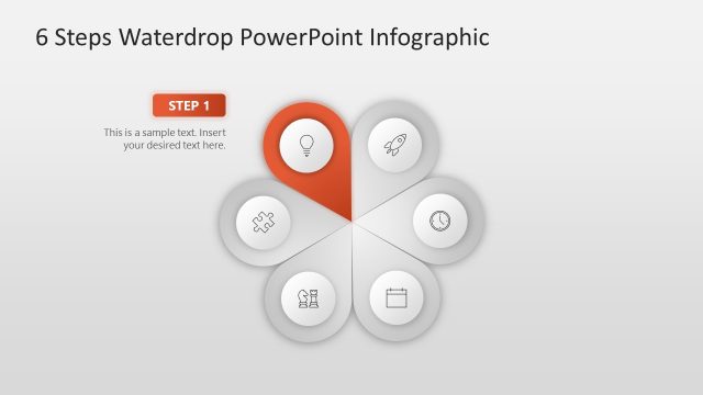 6 Steps Waterdrop Infographic PPT Diagram
