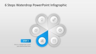 Customizable 6 Steps Waterdrop Infographic PPT Template 