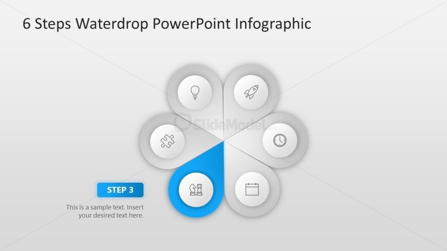 Customizable 6 Steps Waterdrop Infographic PPT Template