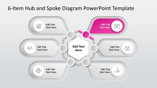 6-Item Hub & Spoke Diagram Template for PowerPoint 