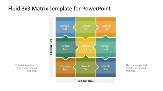 Editable Fluid 3x3 Matrix PPT Template