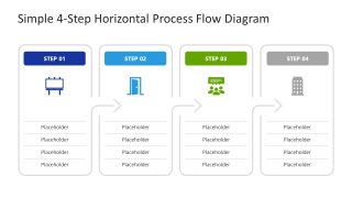 4-Step Horizontal Process Flow Diagram Template 