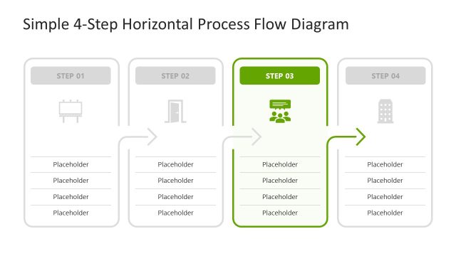 4-Step Horizontal Process Flow Diagram Slide Template