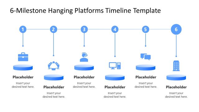 Hanging Platforms Timeline Template Slide