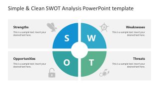 Circular Diagram Slide - Simple & Clean SWOT Analysis Template 